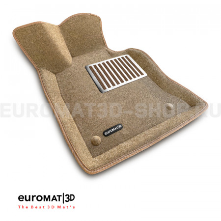 Текстильные 3D коврики Euromat3D Lux в салон для Mercedes GLK-Class (X204) (2009-2014) № EM3D-003511T Бежевые