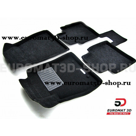 Текстильные 3D коврики Euromat3D Business в салон для Nissan Sentra (2014-) (B17) № EMC3D-003725