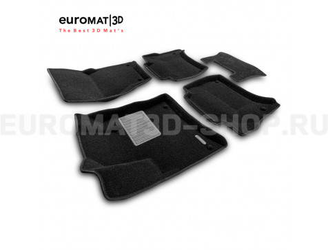 Текстильные 3D коврики Euromat3D Premium в салон для Volkswagen Touareg (2010-2017) № EMPR3D-004101