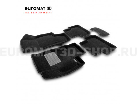 Текстильные 3D коврики Euromat3D Premium в салон для Volkswagen Tiguan (2017-2024) № EMPR3D-005415